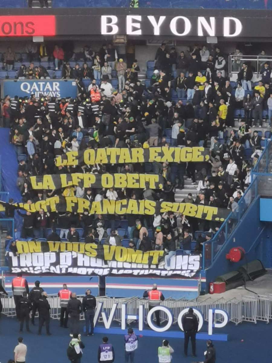 La pancarta del Nantes