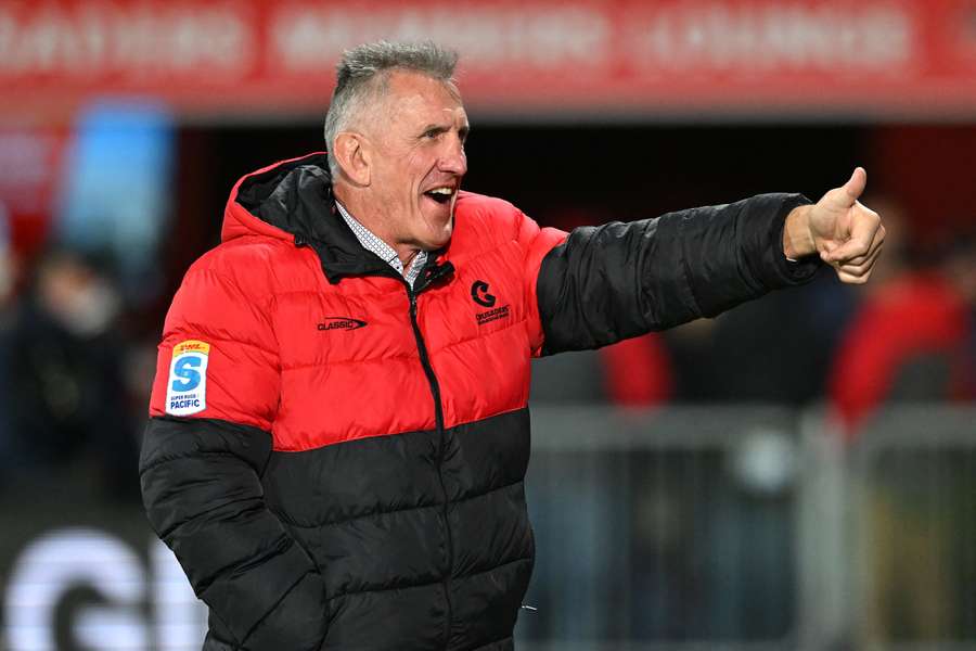 Crusaders Coach Rob Penney gestures prior to the Crusaders' 21-14 win over the Blues at the weekend.