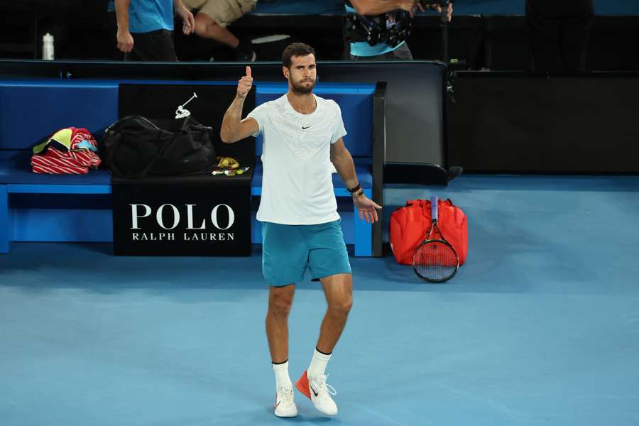 Khachanov après sa victoire aujourd'hui.