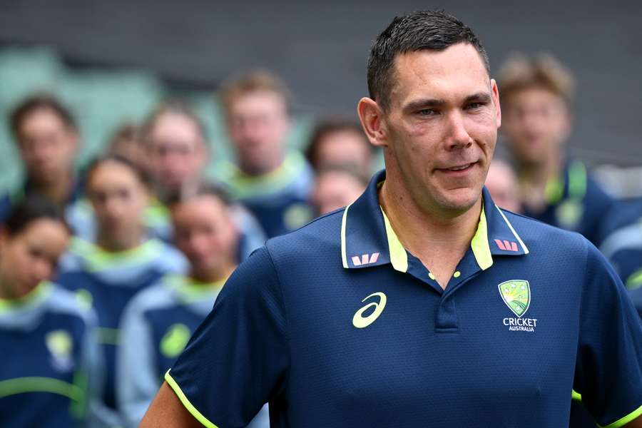 Scott Boland speaks to reporters at the MCG on Wednesday morning.
