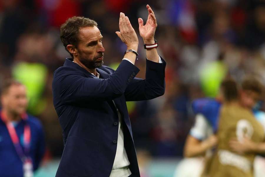 Gareth Southgate applauds supporters after England crashed out of the World Cup.