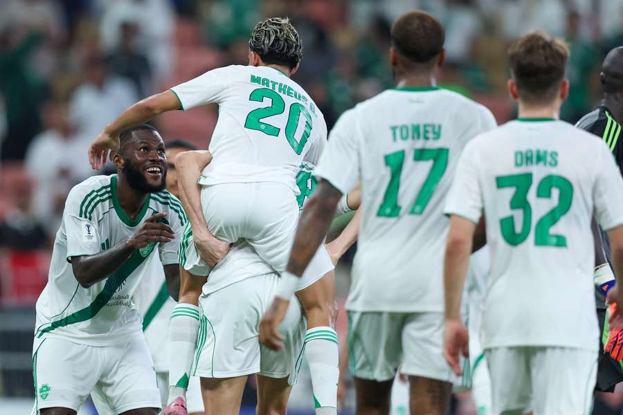 Franck Kessie celebrates with teammates Franck Kessie celebrates with teammates