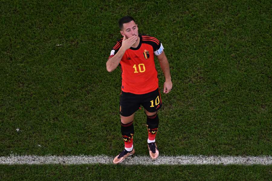 Eden Hazard le 27 novembre après la défaite face au Maroc.