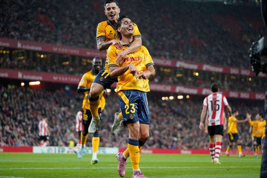 Sergi Cardona after opening the scoring for Villarreal
