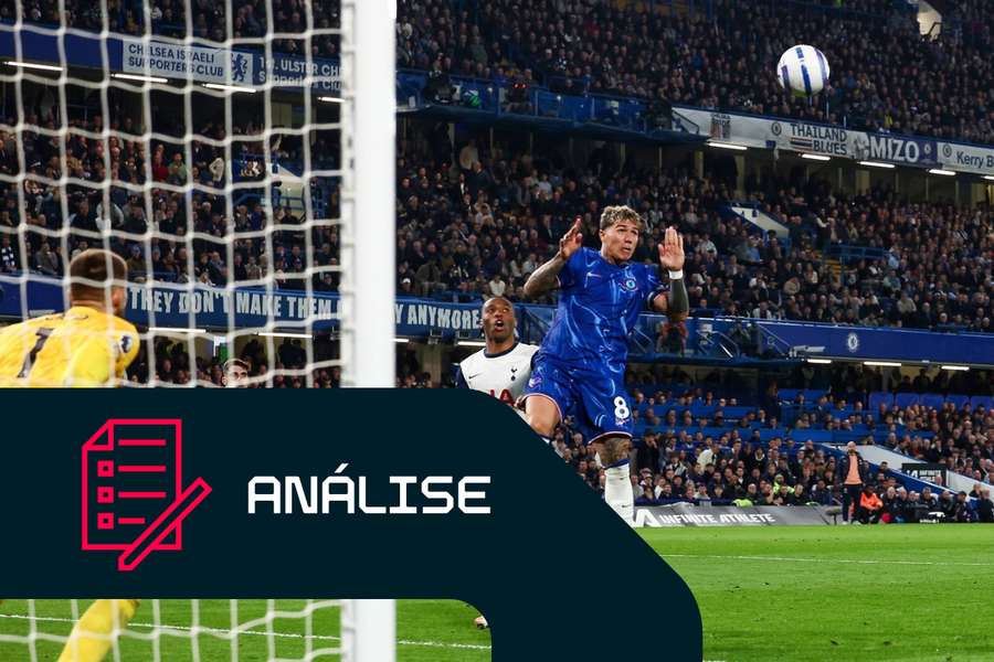 Enzo a marcar frente ao Tottenham