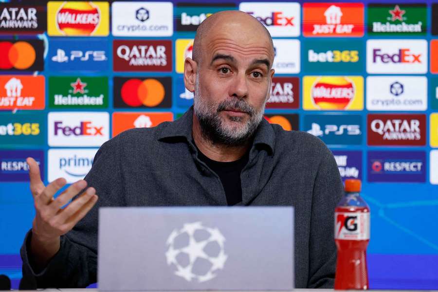 Guardiola speaks to the media