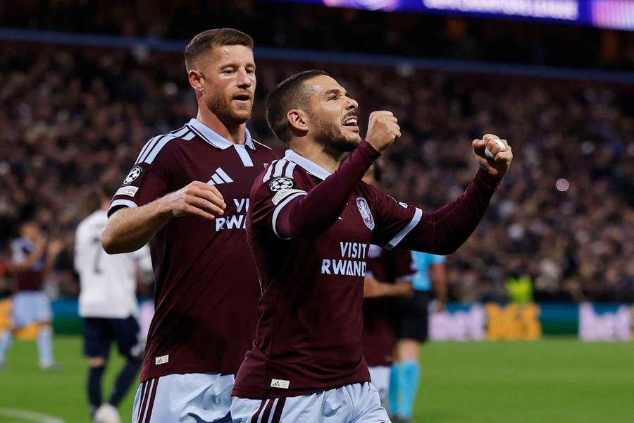 Goalscorers Ross Barkley and Emiliano Buendia celebrate