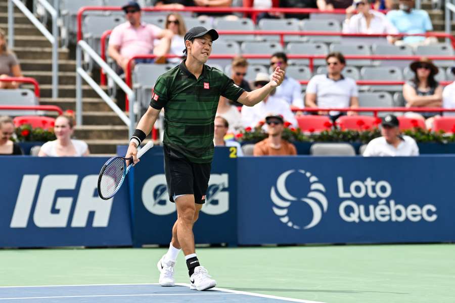 Nishikori in action in Montreal