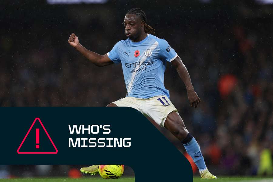 Jeremy Doku is out injured for Manchester City