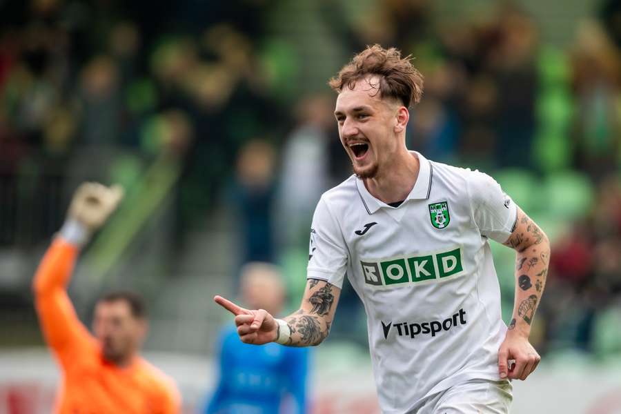 Mladý útočník Filip Vecheta v barvách Karviné zářil.