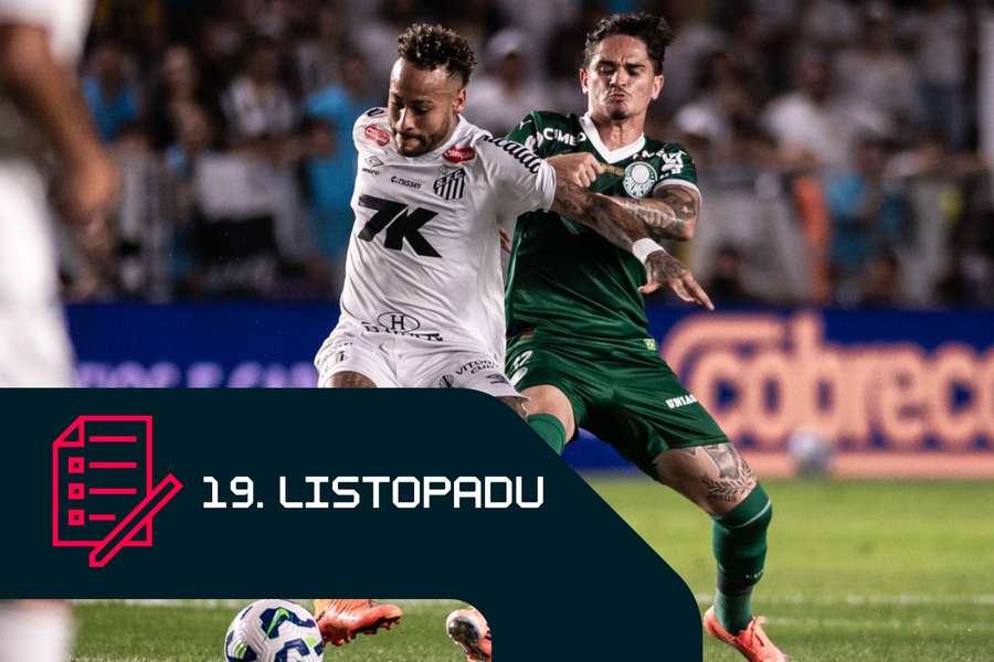 Neymar (vlevo) ve vydařeném zápase s Palmeiras. 