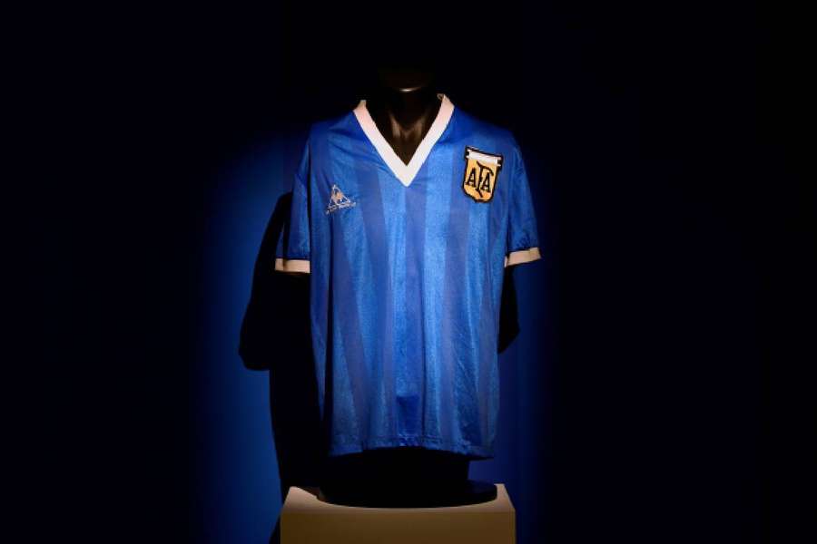 Maradona's other shirt, from the 1986 semi-final, sold for millions