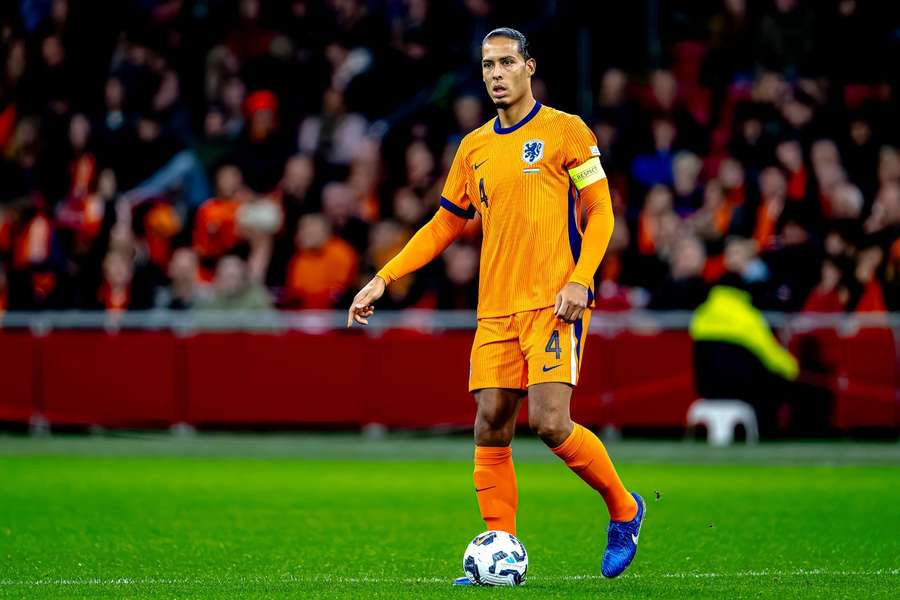 Van Dijk in action for the Netherlands' match against Hungary