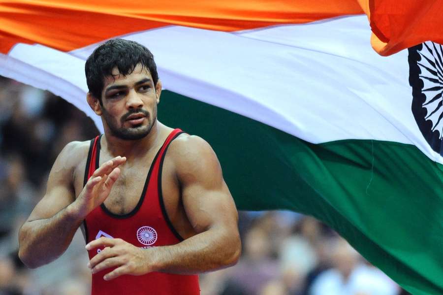 Kumar wrestling for India in 2010