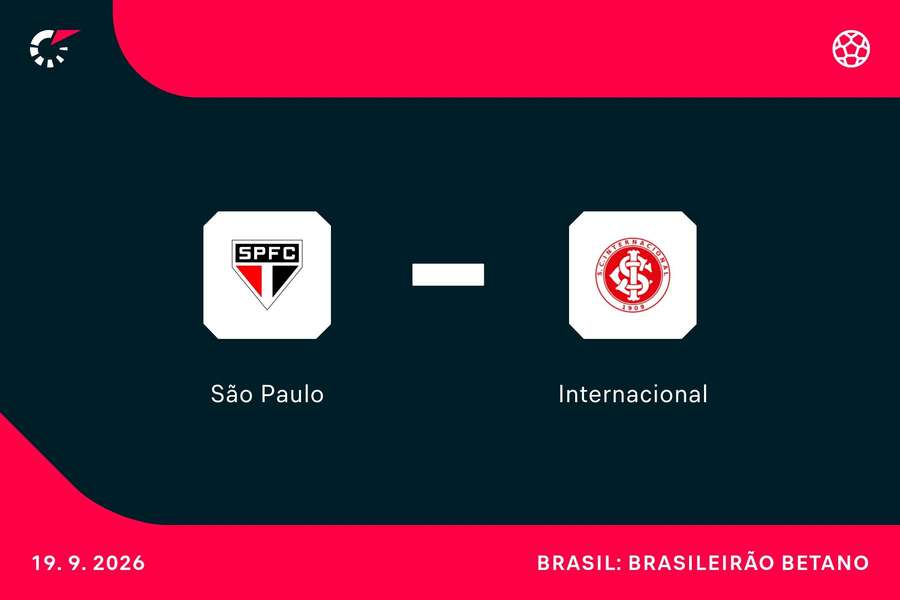 São Paulo e Internacional se encontram neste sábado (19), às 21h, no Morumbis São Paulo e Internacional se encontram neste sábado (19), às 21h, no Morumbis