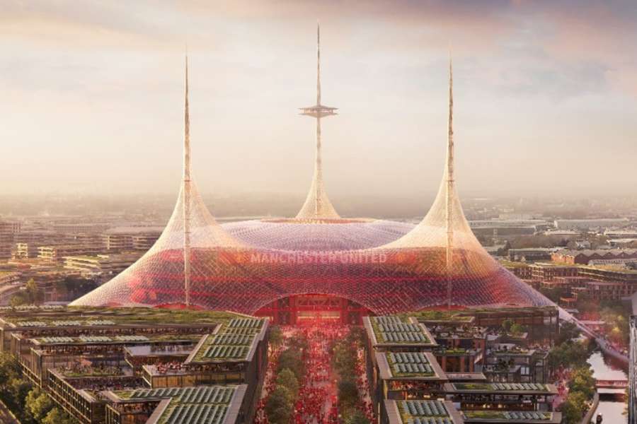 Il rendering del nuovo stadio del Manchester United