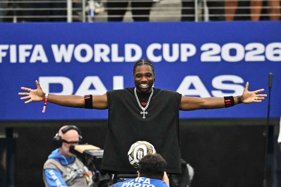 Noah Lyles, en un acto durante el Mundial 2026
