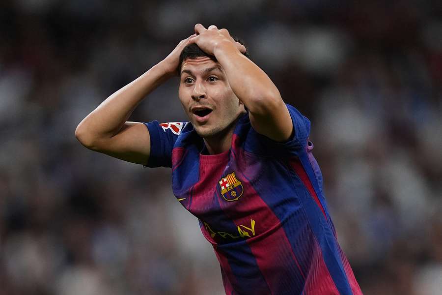 Roony Bardghji reacts during Barcelona's clash with Real Madrid earlier this season Roony Bardghji reacts during Barcelona's clash with Real Madrid earlier this season
