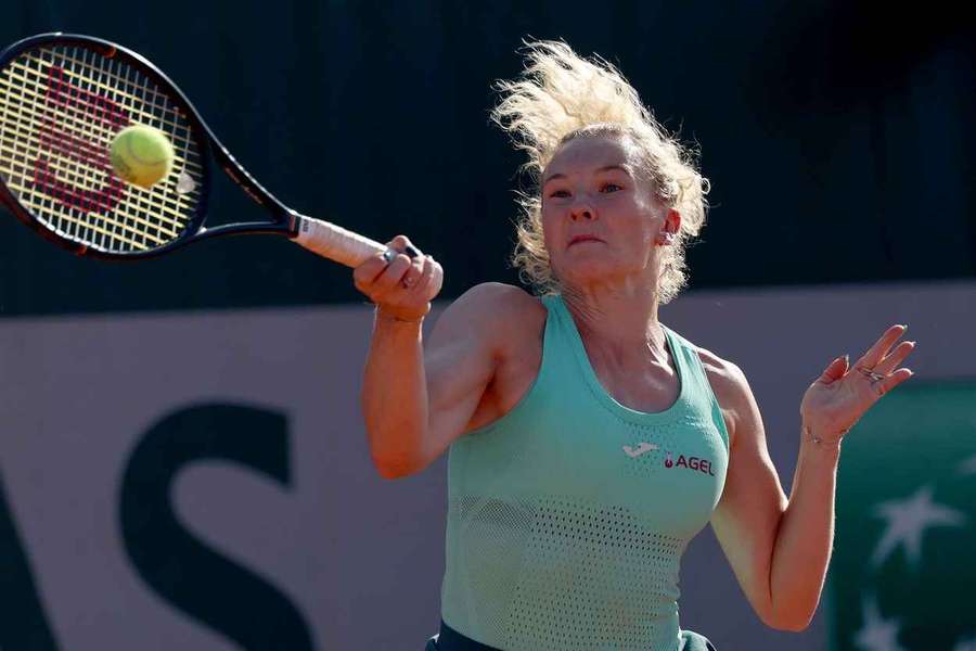 Kateřina Siniaková v boji o postup do druhého kola French Open. Kateřina Siniaková v boji o postup do druhého kola French Open.
