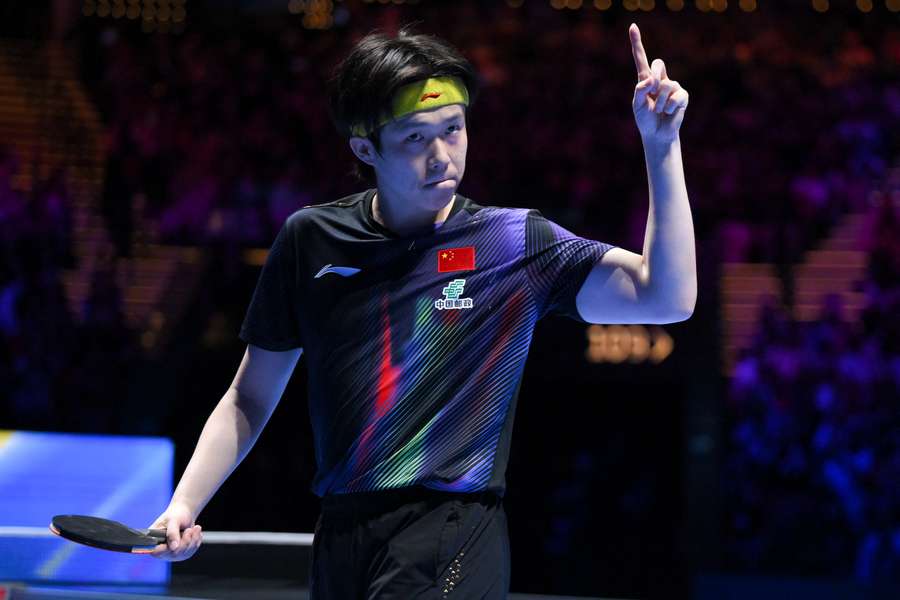 Wang Chuqin lors de la demi-finale ce dimanche.