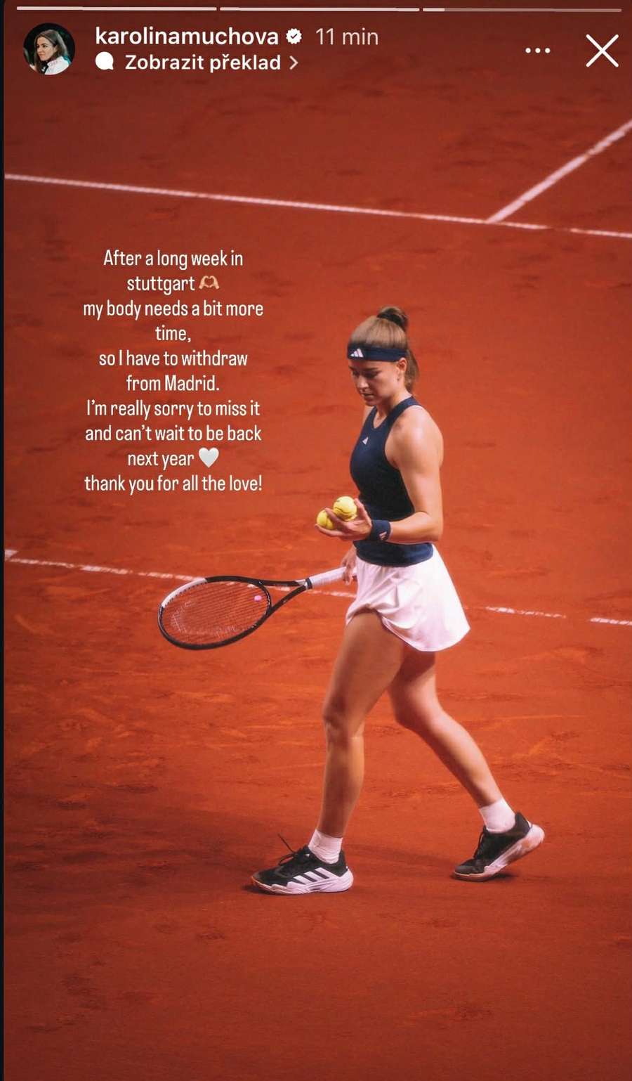 Karolína Muchová se odhlásila z Madridu.