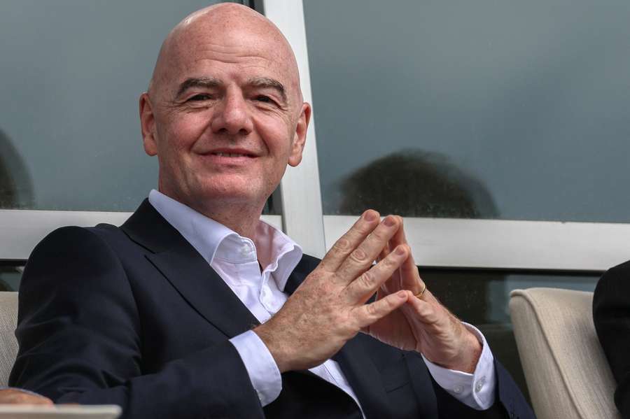 Gianni Infantino loooks on