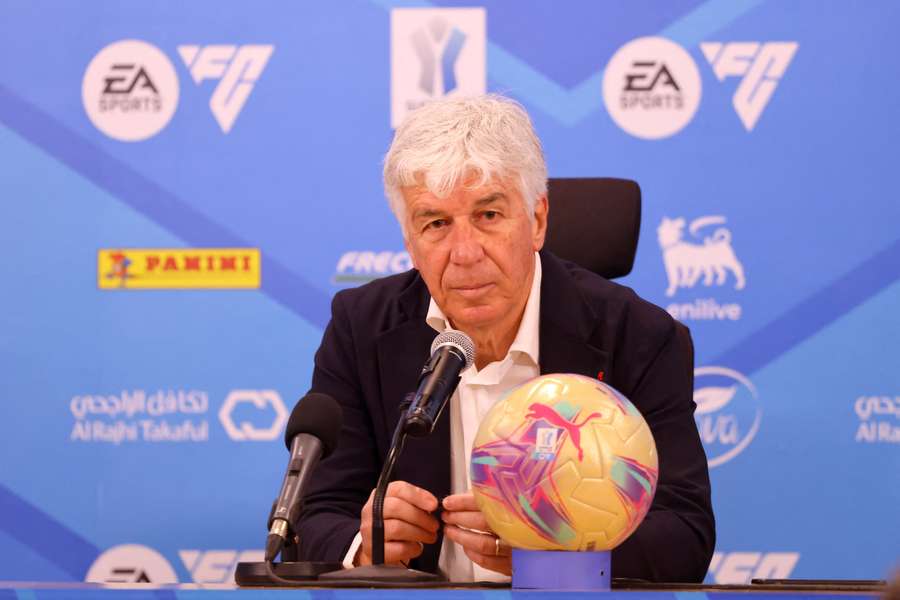 Gian Piero Gasperini durante entrevista prévia à partida da Supercopa da Itália entre Inter e Atalanta