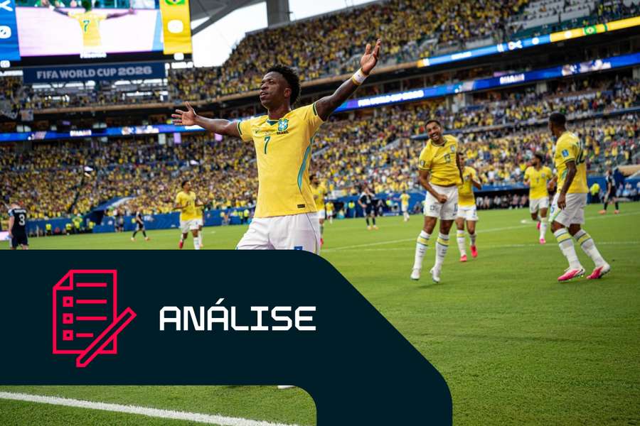 Vinicius Junior, do Brasil, celebra após marcar frente à Escócia
Vinicius Junior, do Brasil, celebra após marcar frente à Escócia