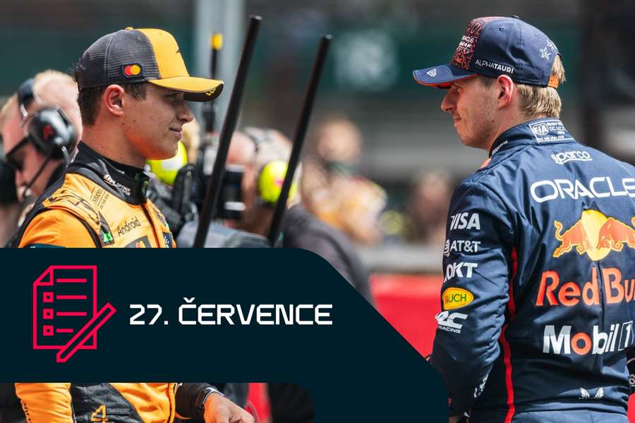 Lando Norris (vlevo) a Max Verstappen na okruhu ve Spa.