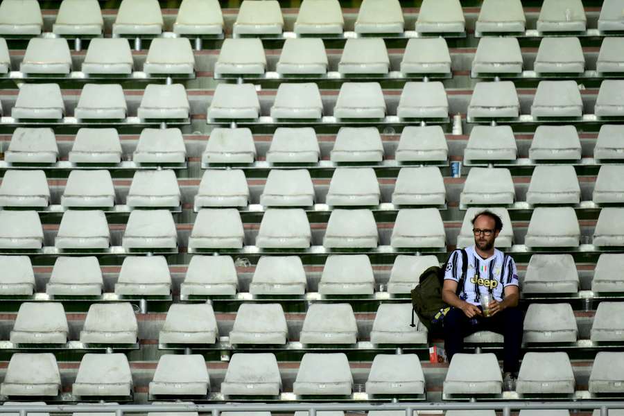 Il settore ospiti vuoto della Juventus