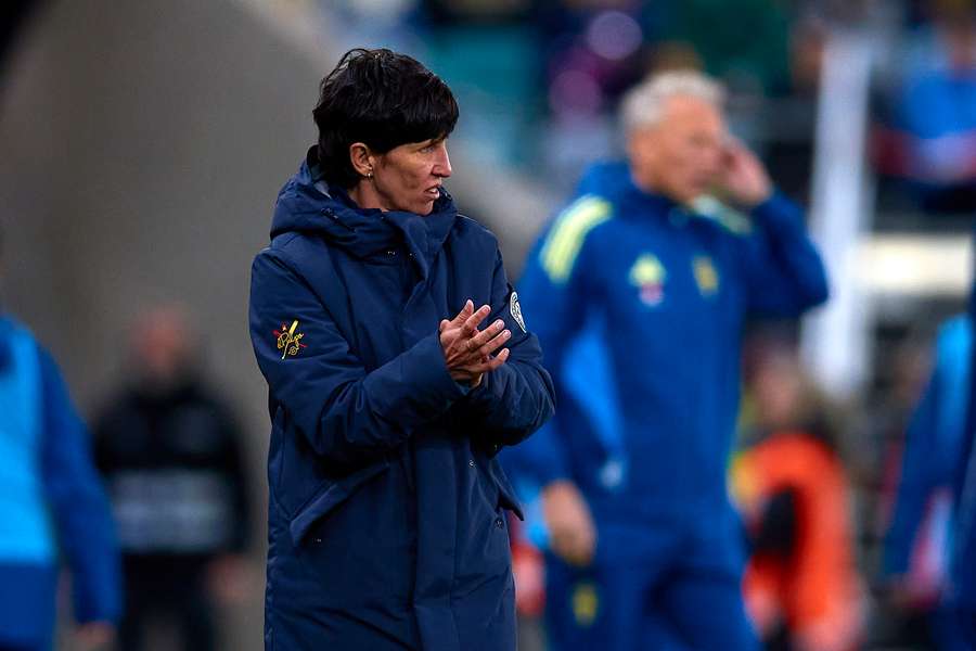 Sonia Bermúdez, durante el partido en Suecia Sonia Bermúdez, durante el partido en Suecia