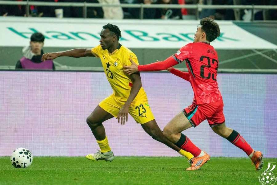 Prince Kwabena Adu started his first game for Ghana in the friendly against South Korea