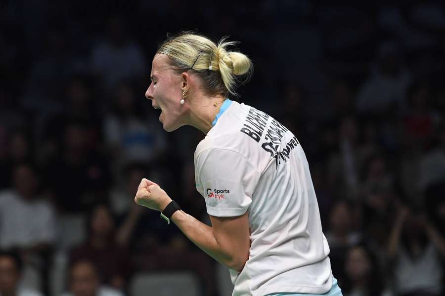 Mia Blichfeldt jubilant after winning the final