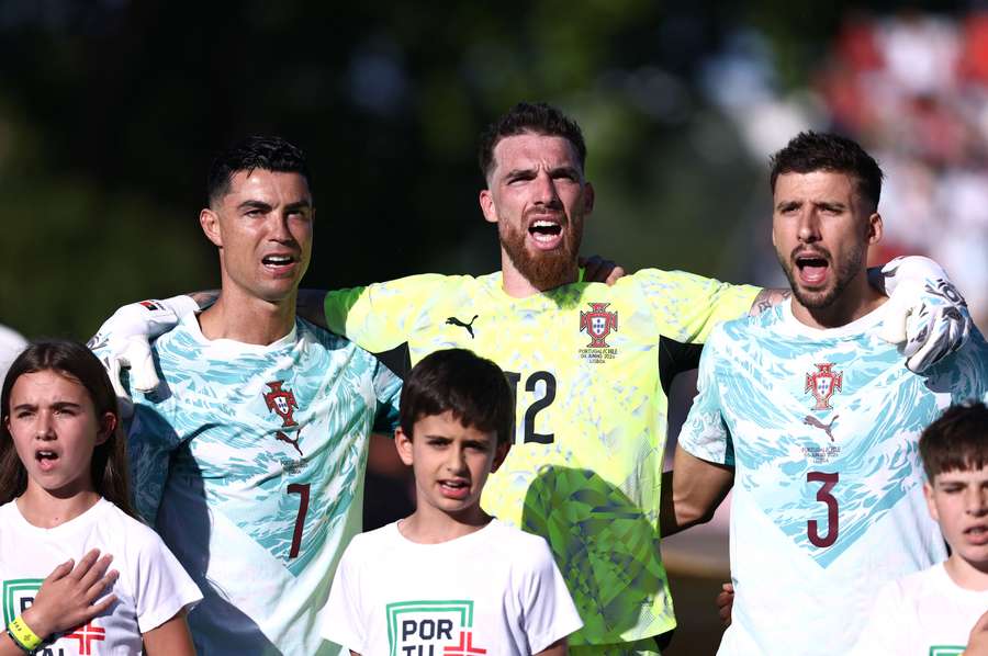 A seleção de Portugal antes do jogo com o Chile A seleção de Portugal antes do jogo com o Chile