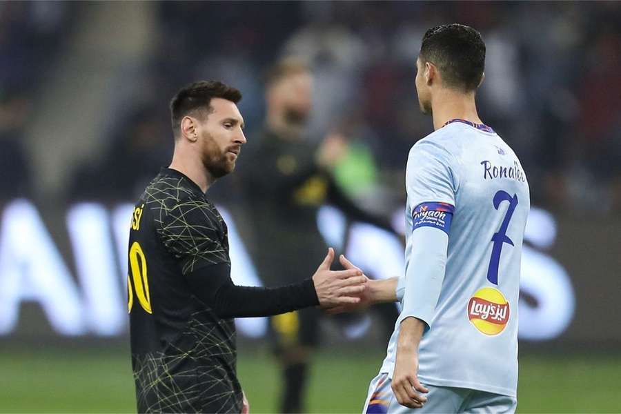 Ronaldo y Messi en el encuentro entre el PSG y las estrellas de la liga saudí