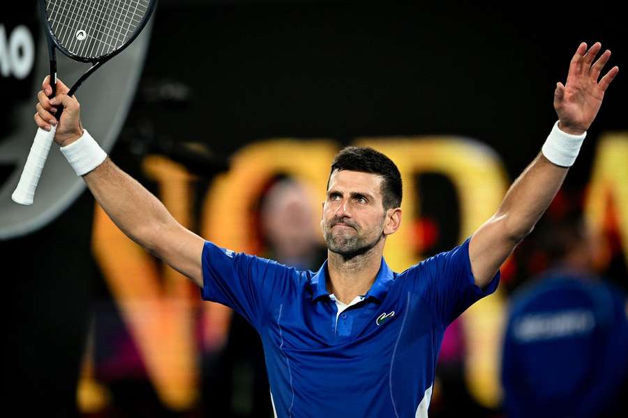 Djokovic celebra su victoria