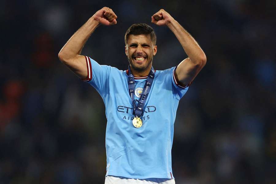 Manchester City's Rodri after winning the Champions League