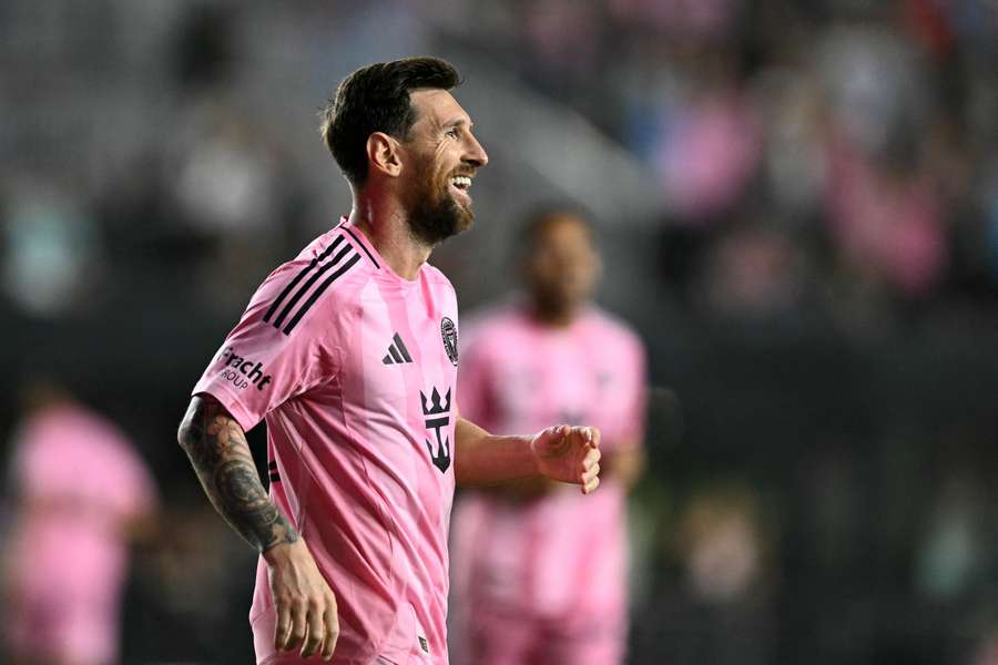 Lionel Messi celebrates after Inter Miami goal against Nashville in MLS Cup Lionel Messi celebrates after Inter Miami goal against Nashville in MLS Cup