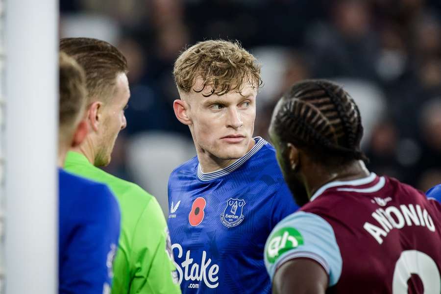 Jarrad Branthwaite (32 Everton) during the Premier League game between West Ham and Everton