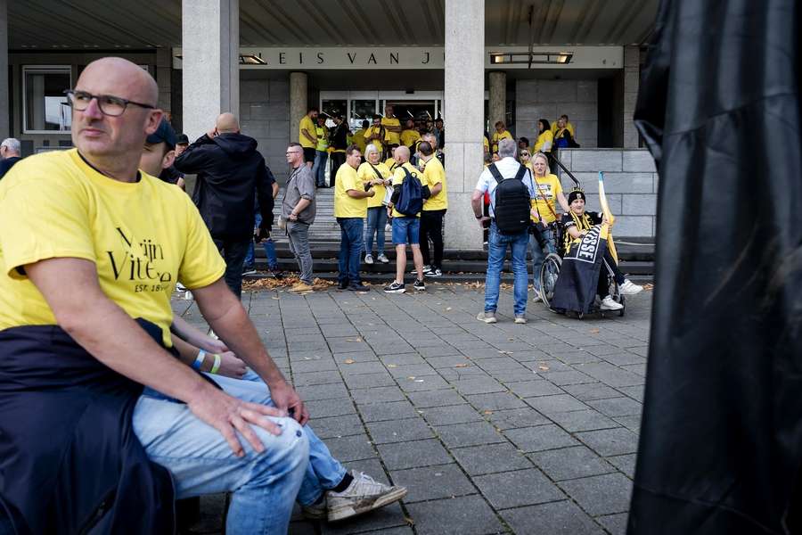 Vitesse fans gathered outside the Arnhem court during September's appeals case Vitesse fans gathered outside the Arnhem court during September's appeals case