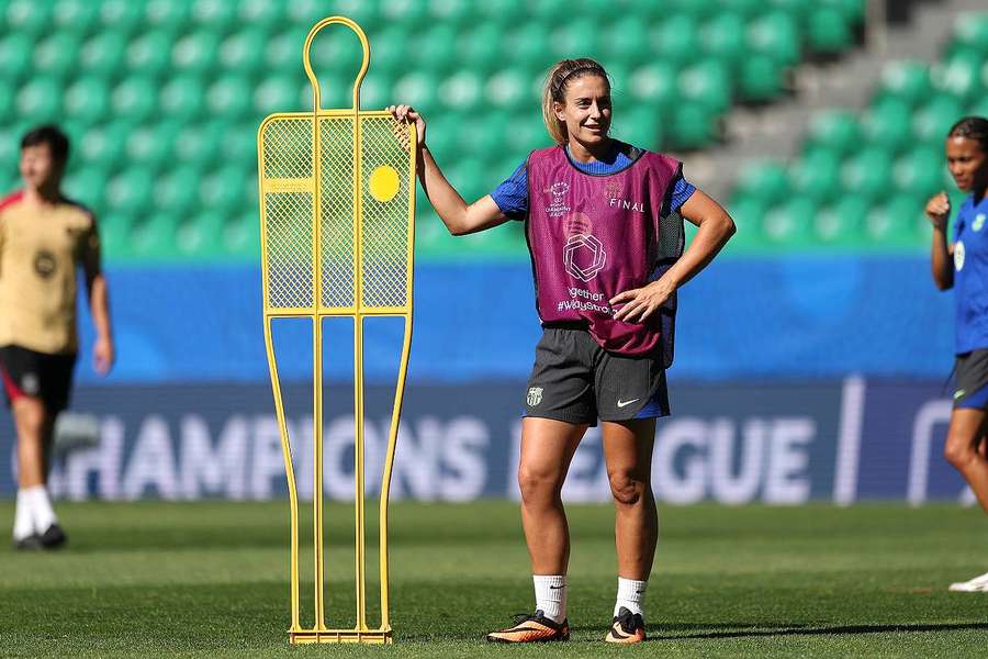 Alexia Putellas à l'entraînement avant la finale de la Ligue des champions, le 23 mai 2025