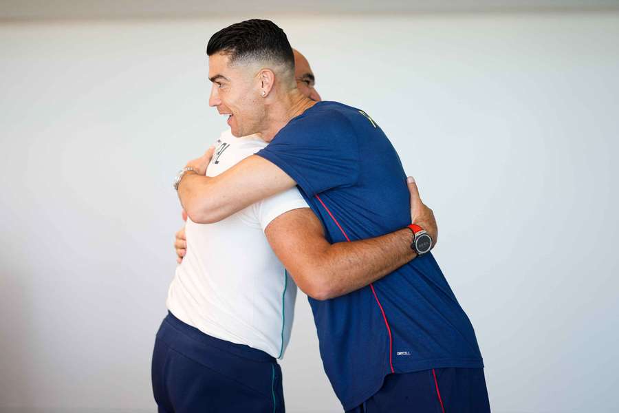 Roberto Martínez com Cristiano Ronaldo