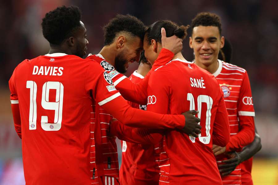 Leroy Sane scored in both halves as Bayern now sit top of Group C with three wins from three