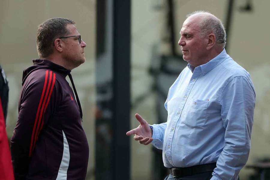 Max Eberl und Uli Hoeneß im Jahr 2024.