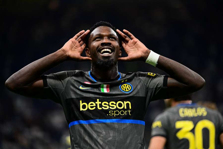 Thuram celebrates his goal Thuram celebrates his goal