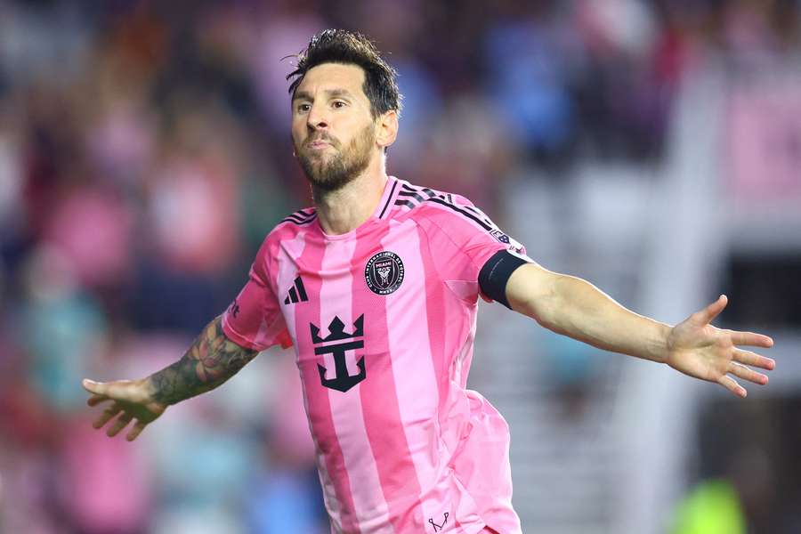 Messi celebra uno de sus goles