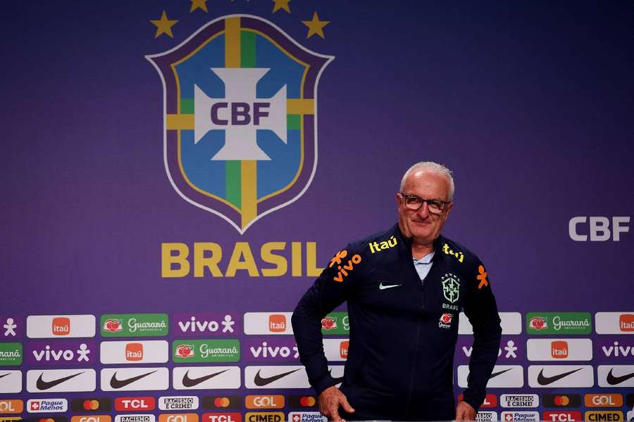 Dorival Jr during his first press conference as Brazil's coach