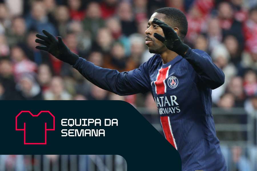 Dembele comemora o golo contra o Brest