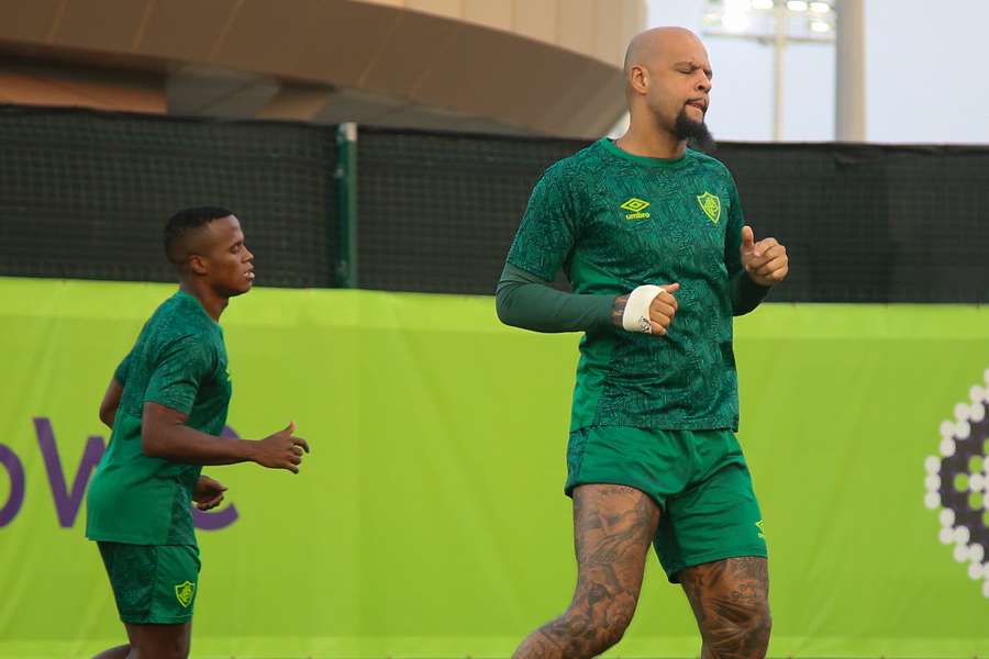 Felipe Melo durante treinamento em Jidá, na Arábia Saudita