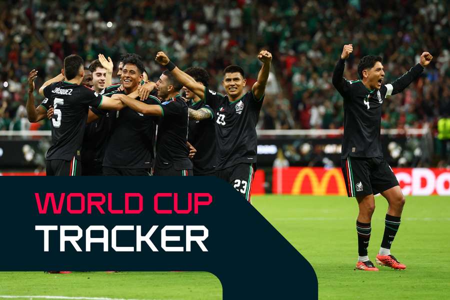 Mexico celebrate winning Group A in Guadalajara.